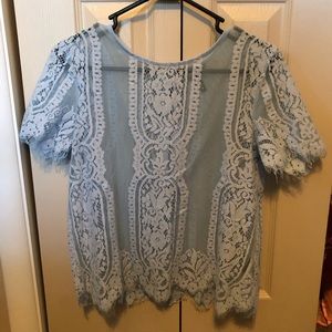 Lacy light blue top